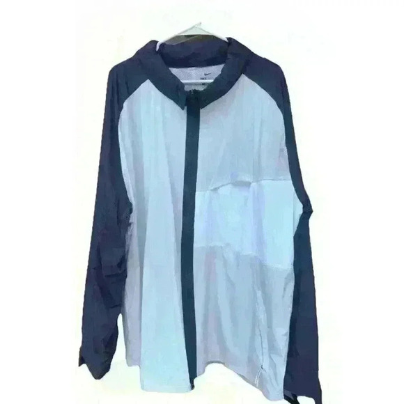 Nike Shield W's 3XL Zip Jacket Hide Away Hood Water Wind Resistant Grey Purple - Picture 2 of 10